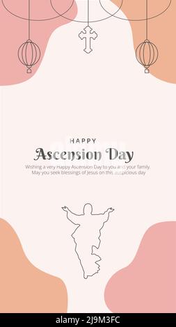 Ascension Day Story Social Media Template Vector Illustration Illustrazione Vettoriale