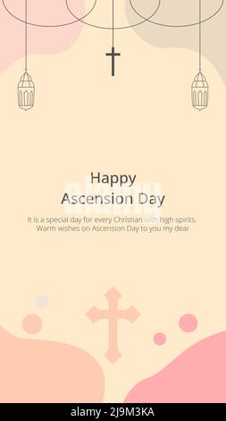 Happy Ascension Day Social Media Template Vector Illustration Illustrazione Vettoriale