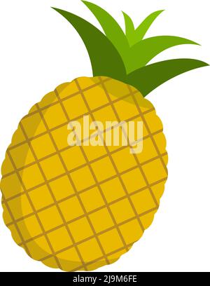 ananas fresco maturo isolato su sfondo bianco, simbolo di ananas vettore illustrazione Illustrazione Vettoriale