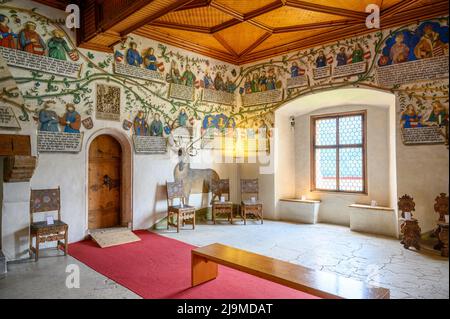 Albero genealogico del castello di Tratzberg in Tirolo Foto Stock