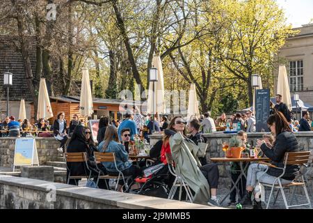 Biergarten Haus Zenner, Alt-Treptow, Treptow-Köpenick, Berlino, Germania Foto Stock