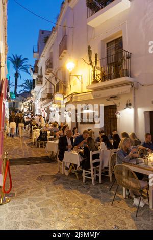 Dalt Vila, Ibiza-Stadt, Unesco Weltkulturerbe, historische Altstadt, Eivissa, Ibiza, Pityusen, Baleari, Insel, Spagna, Europa Foto Stock