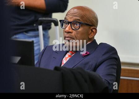 Weatherman al Roker partecipa all'annuncio della stagione dell'uragano Atlantico NOAA presso il New York City Emergency Management Center. Foto Stock