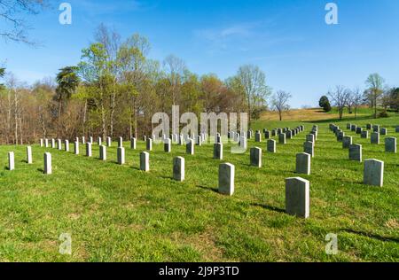 Tomba di massa al campo di battaglia di Mill Springs Foto Stock