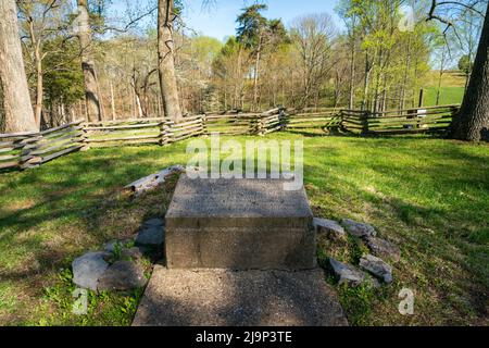 Tomba di massa al campo di battaglia di Mill Springs Foto Stock