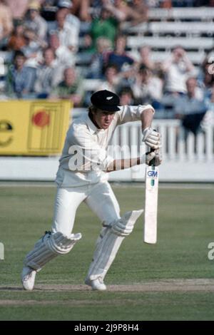 Mark Burgess (NZ Captain) batting, Inghilterra vs Nuova Zelanda, Third Test, Lord's Cricket Ground, Londra, Inghilterra 24 - 28 agosto 1978 Foto Stock