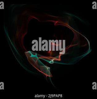 Figura trasparente rotonda astratta. Vortice di colore, velo, fumo. Foto Stock