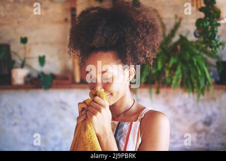 L'odore del mio ammorbidente mi rende così felice Foto Stock