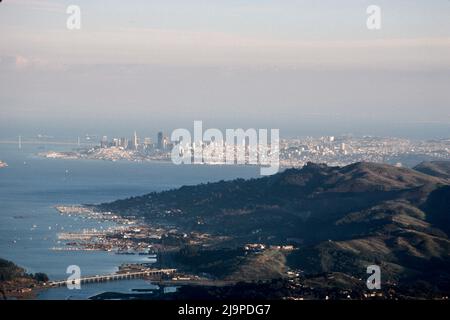 Vista della costa del Pacifico e di San Francisco, California nel 1979 Foto Stock