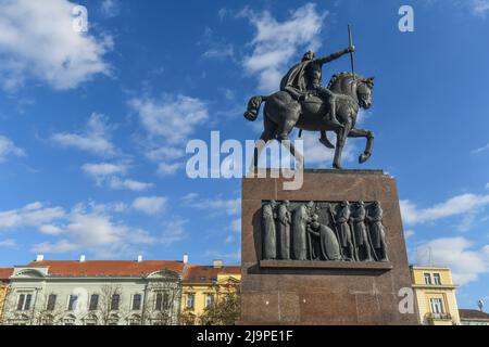 Zagabria: Piazza del Re Tomislav, e monumento (Kralja Tomislava Trg). Croazia Foto Stock