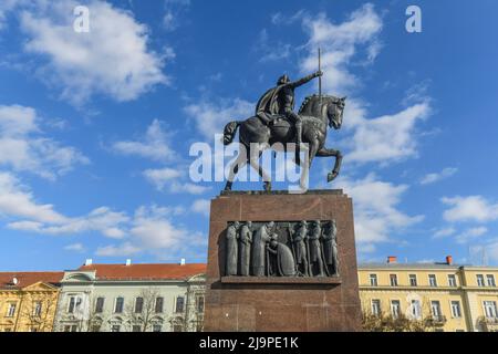 Zagabria: Piazza del Re Tomislav, e monumento (Kralja Tomislava Trg). Croazia Foto Stock