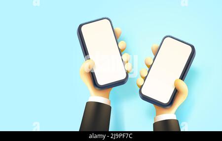 Smartphone tramite, dispositivo elettronico portatile. Illustrazione vettoriale Illustrazione Vettoriale