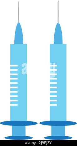 illustrazione della siringa di iniezione su sfondo bianco. Illustrazione Vettoriale