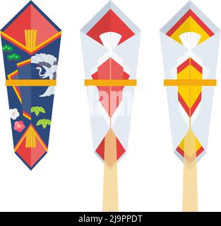 Illustrazione vettoriale dell'oggetto giapponese di Capodanno 'Noshi'. Illustrazione Vettoriale