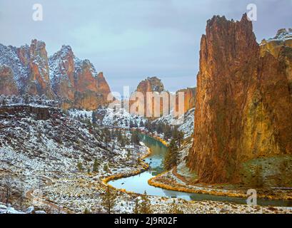Crooked River in Smith Rock State Park, Oregon Foto Stock