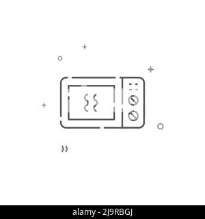 Forno a microonde icona linea vettoriale semplice. Simbolo, pittogramma, segno isolato su sfondo bianco. Tratto modificabile. Regolare lo spessore della linea. Illustrazione Vettoriale