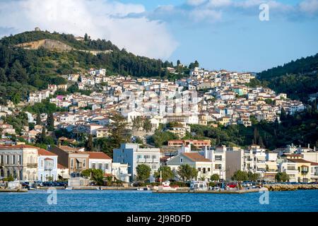 Griechenland, Insel Samos, Inselhauptort Samos (auch Vathy) Foto Stock