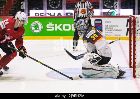 Helsinki, Finlandia. 24th maggio 2022. (Svizzera) durante il Campionato mondiale di hockey su ghiaccio IIHF - Germania vs Svizzera, Hockey su ghiaccio a Helsinki, Finlandia, maggio 24 2022 credito: Agenzia fotografica indipendente/Alamy Live News Foto Stock