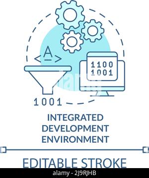 Ambiente di sviluppo integrato turchese concetto icona Illustrazione Vettoriale
