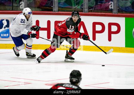 Helsinki, Finlandia. 24th maggio 2022. (Canada) durante il Campionato mondiale di hockey su ghiaccio IIHF - Canada vs Francia, Hockey su ghiaccio a Helsinki, Finlandia, maggio 24 2022 credito: Independent Photo Agency/Alamy Live News Foto Stock