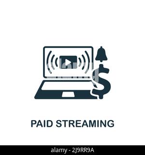 Icona Streaming a pagamento. Icona monocromatica Simple Streaming per modelli, web design e infografiche Illustrazione Vettoriale