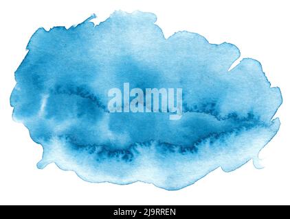 Astratto acqua blu splash texture isolato su sfondo bianco Foto Stock