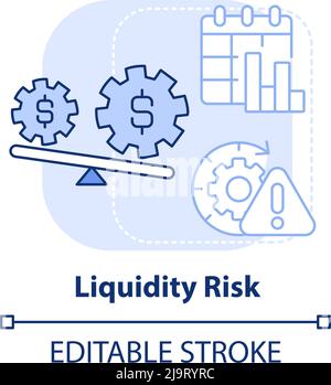 Icona di concetto di rischio di liquidità blu chiaro Illustrazione Vettoriale