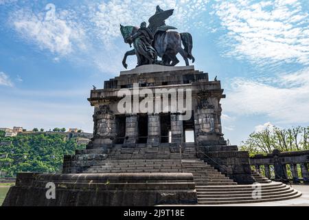 20 maggio 2022. Monumento Kaiser Wilhelm al Deutsches Eck, Germania Foto Stock