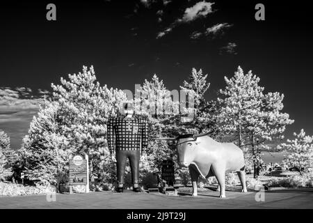 USA, Minnesota, Bemidji. Paul Bunyan e Babe The Blue Ox Foto Stock