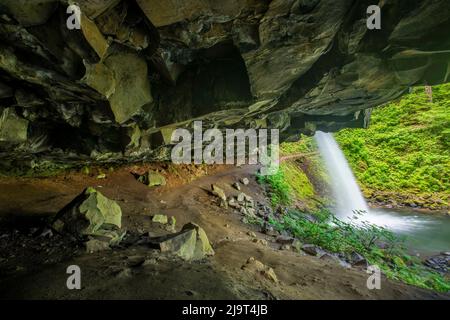 Cascate di Ponytail, Columbia River Gorge, Oregon Foto Stock