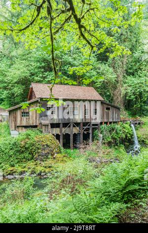 Woodland, stato di Washington, Stati Uniti. Lo storico Cedar Creek Grist Mill. Foto Stock