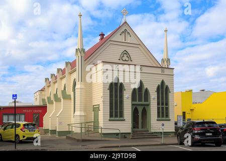Trinity Methodist Church, Napier, Nuova Zelanda. Costruita nel 1876, è la chiesa più antica della città Foto Stock