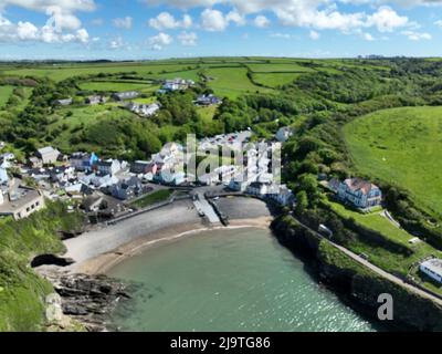 05/05/22 veduta aerea di Little Haven a Pembrokeshire, Galles, Regno Unito Foto Stock