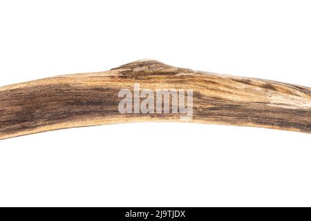 Parte di legno di driftwood isolato su sfondo bianco. Foto Stock