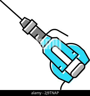 immagine vettoriale dell'icona del colore dello strumento martello pneumatico Illustrazione Vettoriale
