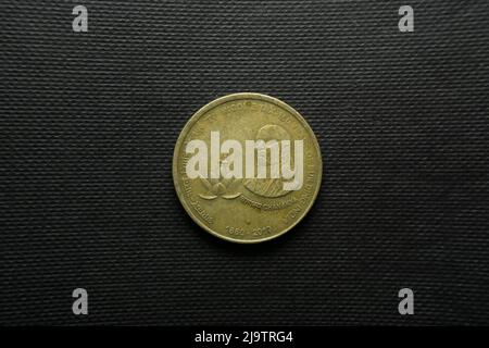 5 Rupees, 2010, India, 150th anniversario della tassa sul reddito, Nickel-Brass Foto Stock