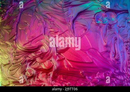 Texture di vernice brillante e brillante con colori vivaci che simula una texture ondulata e in un rilievo elegante, perfetta per sfondi e risorse grafiche Foto Stock