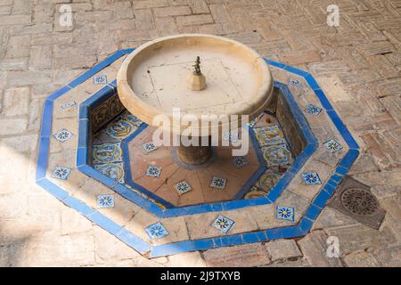 Royal Alcázar di Siviglia, un complesso monumentale murato costruito in diverse tappe storiche. Foto Stock