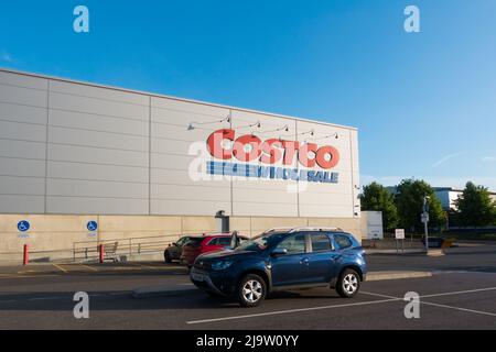 Negozio Costco UK visto dall'area parcheggio Foto Stock