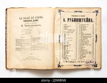 Spartiti d'epoca, dell'Impero Russo, 1880s. Foto Stock