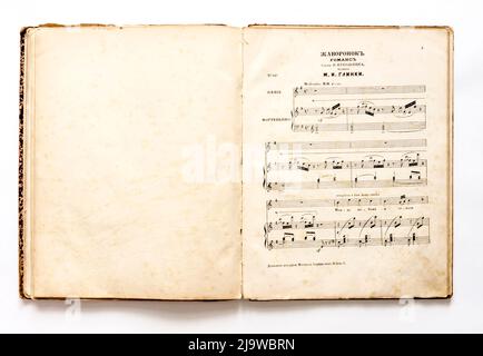 Spartiti d'epoca, dell'Impero Russo, 1880s. Foto Stock