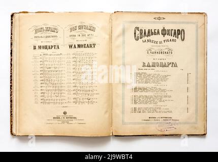 Spartiti d'epoca, dell'Impero Russo, 1880s. Foto Stock