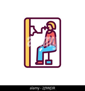 Icona della linea di colore del test funzionale polmonare. Elemento vettoriale isolato. Pittogramma a contorno per pagina web, app mobile, promo Illustrazione Vettoriale