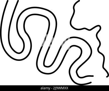 immagine vettoriale dell'icona di una linea di fiume meandering Illustrazione Vettoriale