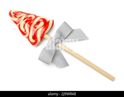 Pepermint Christmas Tree Candy cane Cut out su bianco. Foto Stock