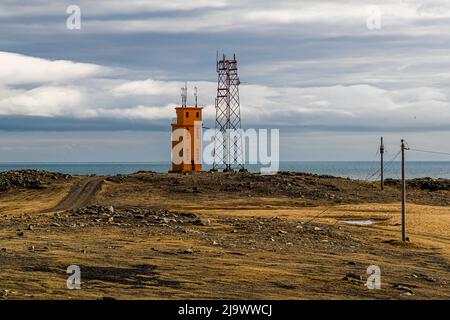 Il faro di Hvalnes, Islanda Foto Stock