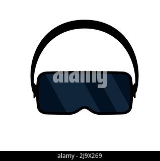 VR Occhiali Vector VR realtà virtuale icona visore. Casco di realtà virtuale occhiali di protezione isolati illustrazione del dispositivo eps 10 Illustrazione Vettoriale