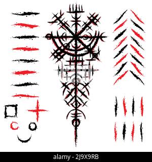 Norse viking sangue spazzolato simbolo Illustrazione Vettoriale