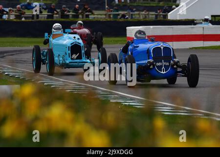 Ross Keeling, Delahaye 135, Patrick Blakeney-Edwards, Alfa Romeo 8C 2300 Monza, Trofeo Varzi, un evento di venticinque minuti in monoposto per la storica ra Foto Stock