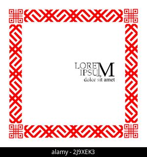 Il modello è bielorusso rosso. Cornice slava. Illustrazione vettoriale Illustrazione Vettoriale